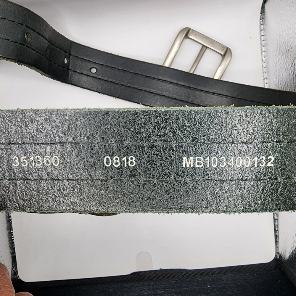 Fossil Leather Belt Mens 32 Black MB103400132 Triple Stitched Casual Buckle